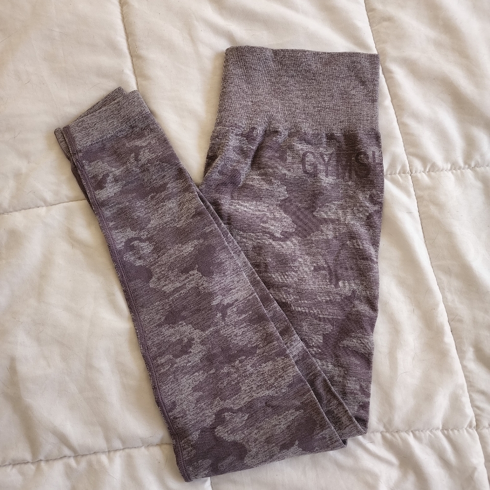 Gymshark Camo Jacquard Seamless Legging Lavander Size M